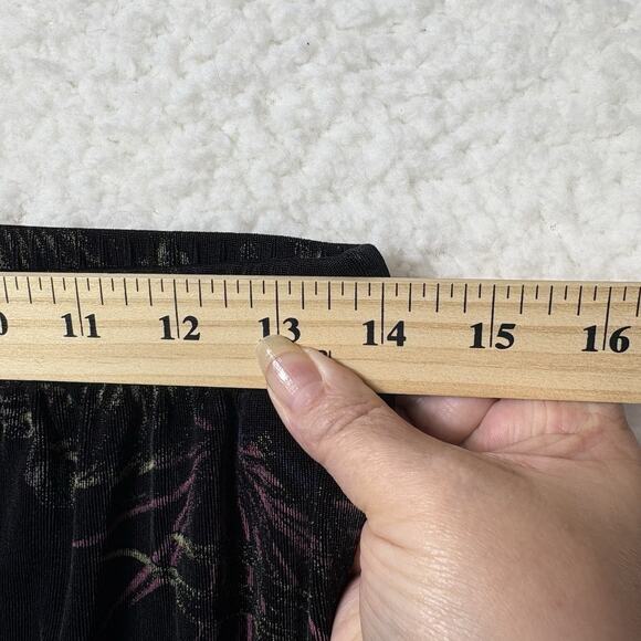 Vtg French Laundry Skirt Women Sz S Black Maxi Floral Boho Cottage Fairy 90s Y2K - Picture 7 of 8